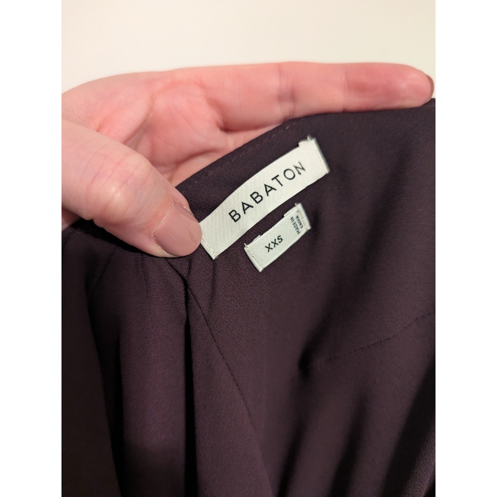 Aritzia Babaton‎ Pacey Dress Plum Purple V-Neck Slits Midi Women's Size XXS - Picture 7 of 12